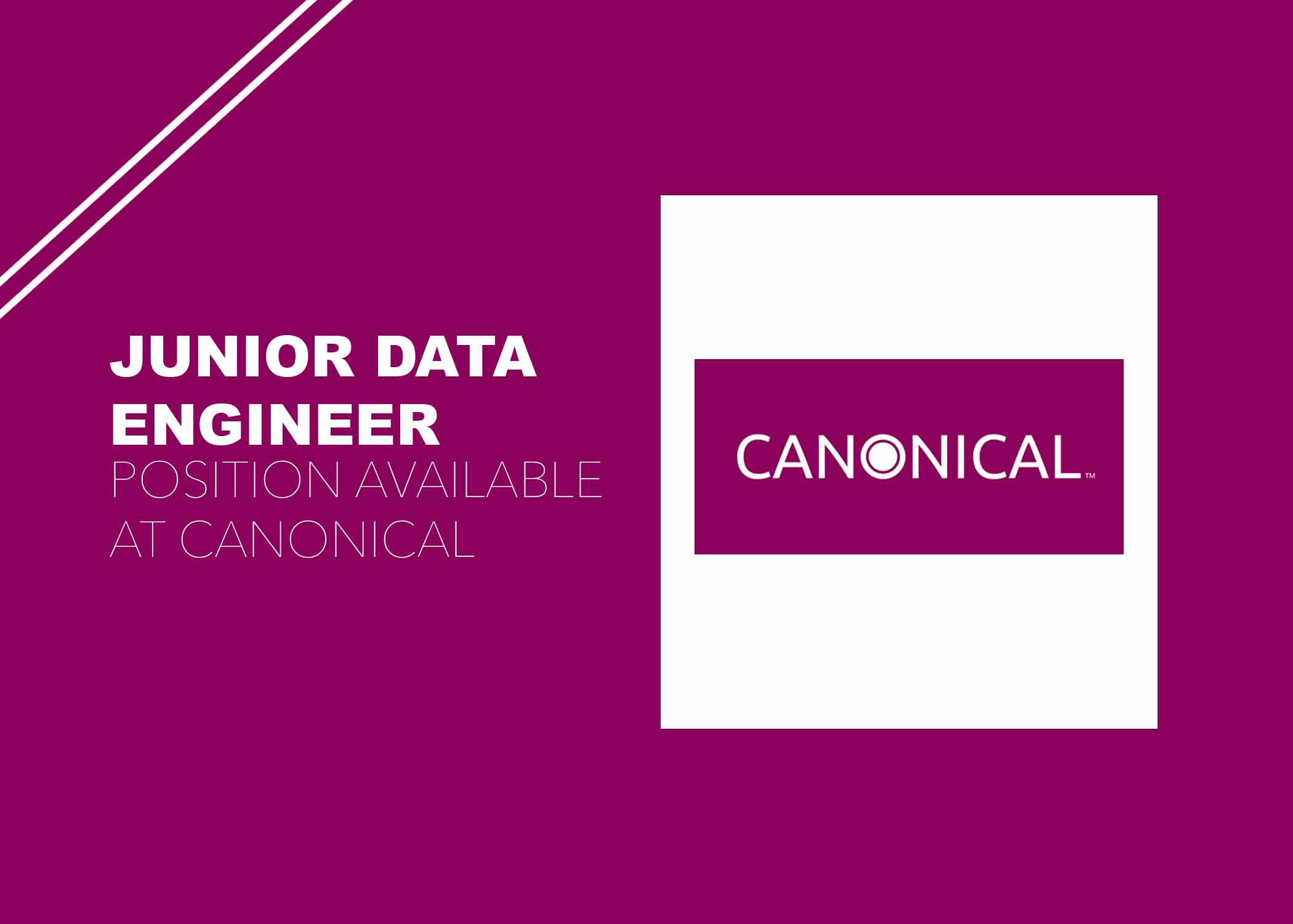 Job Opening: Junior Data Engineer Position Available at Canonical