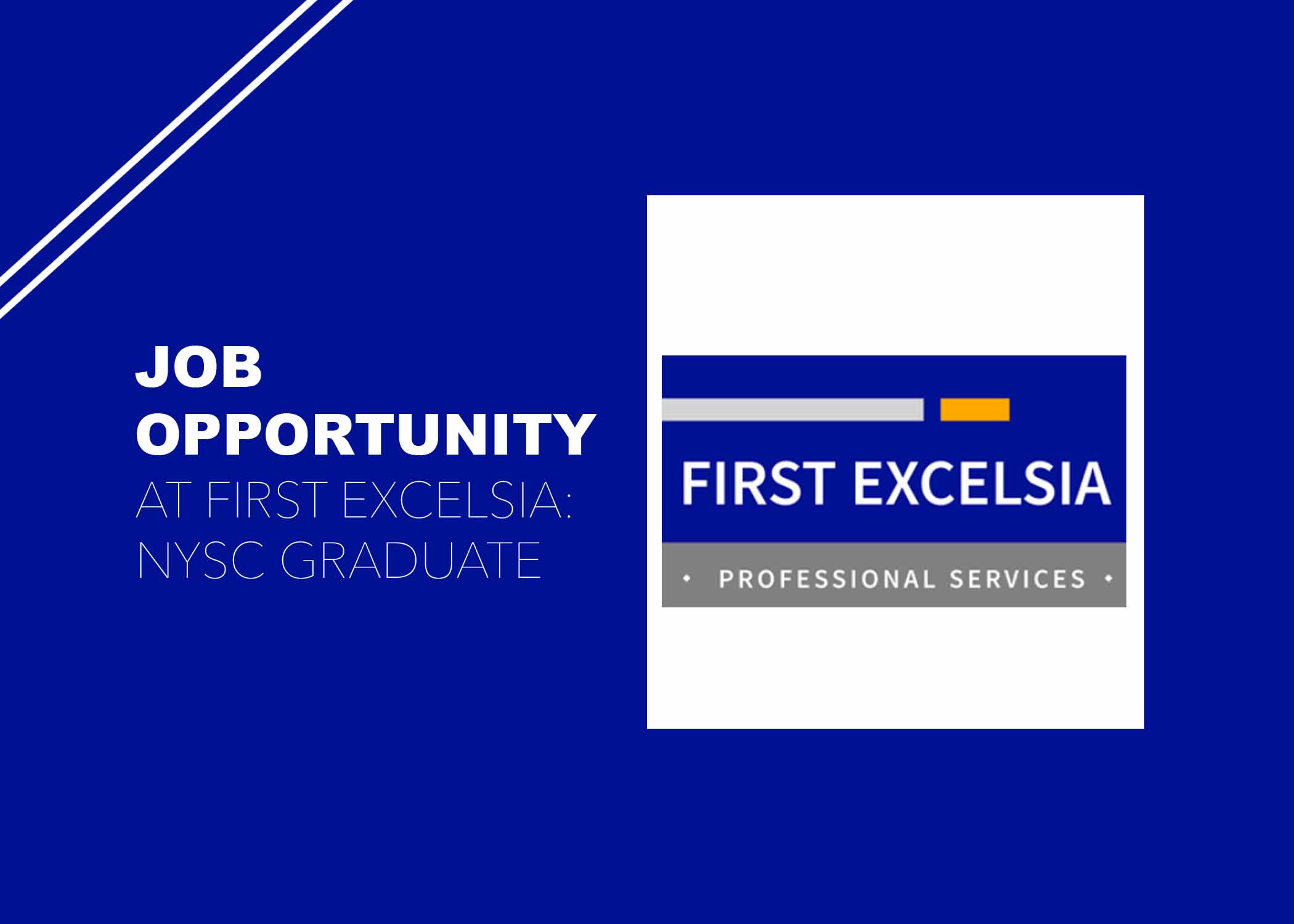 Job Opportunity at First Excelsia